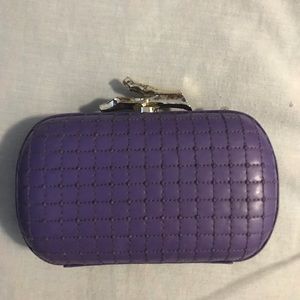 DVF purple leather clutch